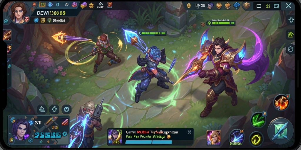 Tampilan gameplay mendebarkan DEWI188 saat pertempuran tim.
