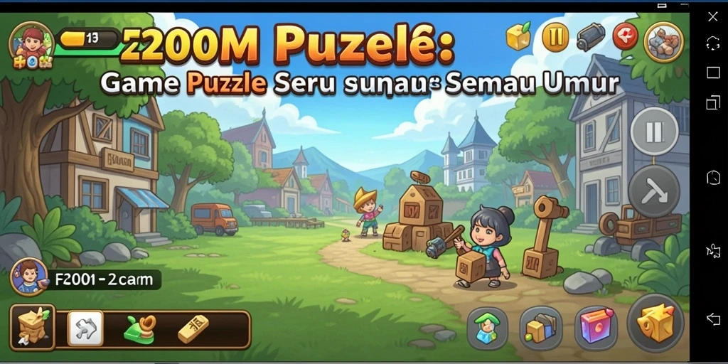 Tangkapan layar F200M menampilkan gameplay seru teka-teki.
