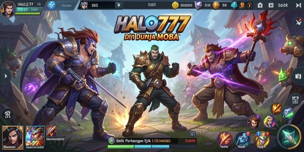 Tangkapan layar permainan HALO777 yang menampilkan aksi MOBA yang mendebarkan.