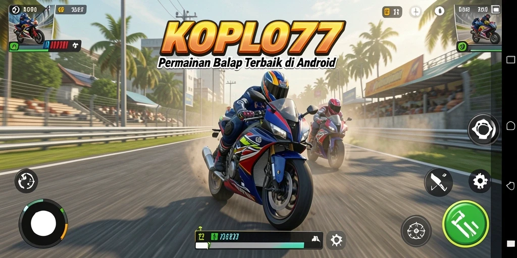 Gameplay balap motor KOPLO77 yang mendebarkan dan penuh aksi.