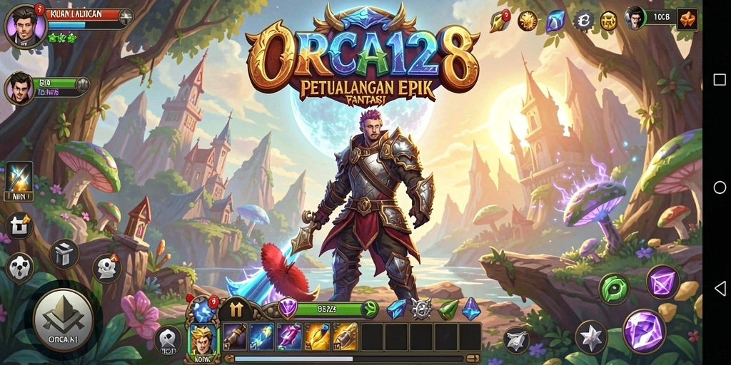 Tampilan gameplay <strong>ORCA128</strong> yang menakjubkan dalam petualangan RPG.