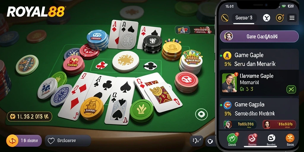 Screenshot gameplay <strong>ROYAL88</strong> memperlihatkan keseruan permainan Gaple.